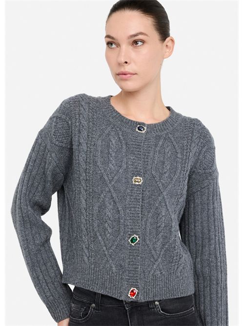 Cardigan in lana con bottoni gioiello LIU JO | MF5423MS040/02050